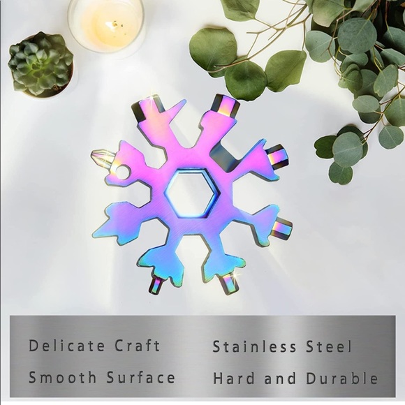 3/$15❤️ BRAND NEW Snowflake Keychain Multi-purpose Tool - Picture 4 of 11
